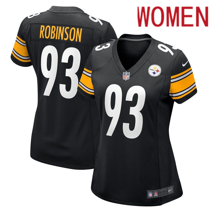 Women Pittsburgh Steelers 93 Mark Robinson Nike Black Game Player NFL Jersey